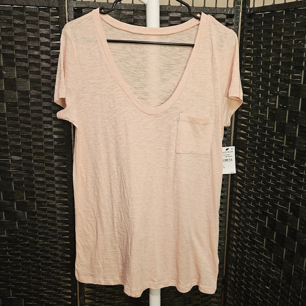 C•A•S•L•O•N Caslon Nordstrom Pink Pocket Tee T-shirt